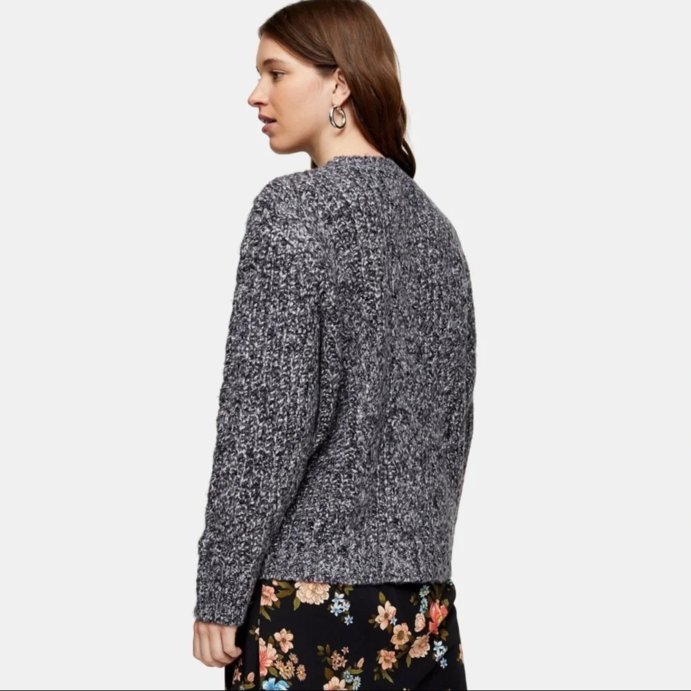 Topshop Vertical Cable Crew Neck Sweater